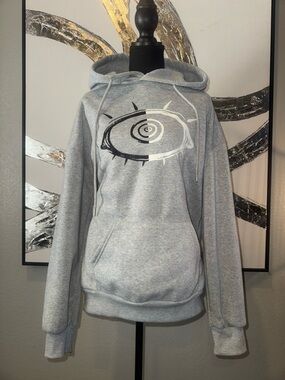 Grey Hoodie with Graphic Eye Print